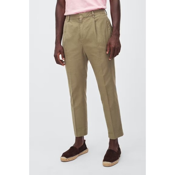 Bonobos Pleated Chinos Slim Fit Stretch Oxford Caper Men Reg 33 / 29 Pants NEW